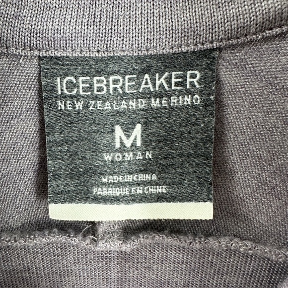 Icebreaker Womens 100% Wool Half Zip Sweater Top Size M Gray Purple Long Sleeve - Picture 5 of 10